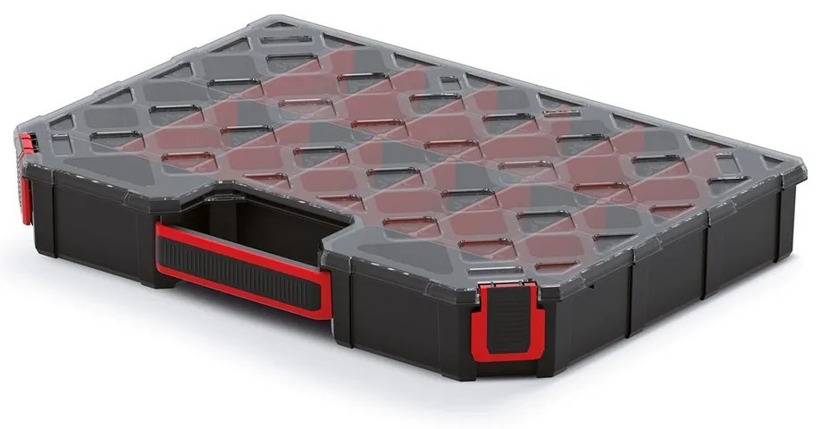 Kufríkový organizér 39 × 28,4 × 6 cm, prepážky, čierna