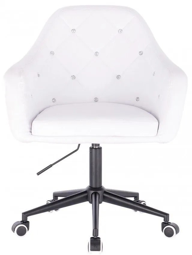 LuxuryForm DESIGN Kreslo ROMA na čiernej podstave s kolieskami - biele