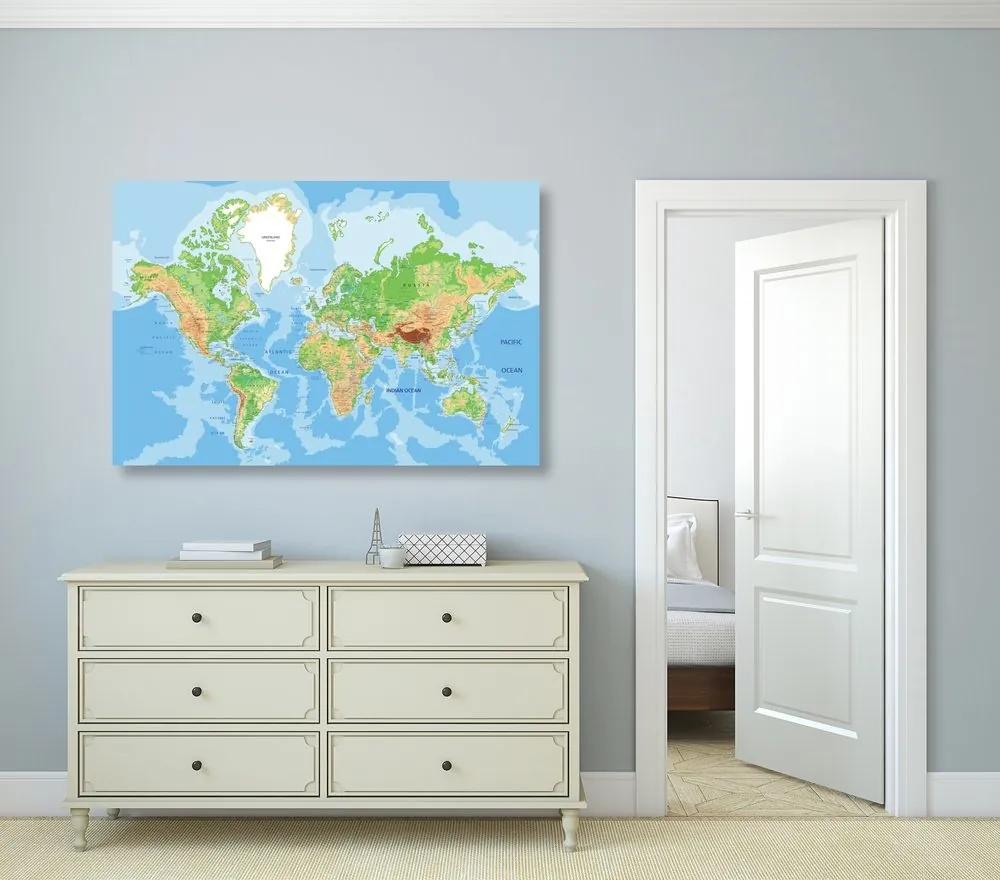 Obraz klasická mapa sveta - 90x60
