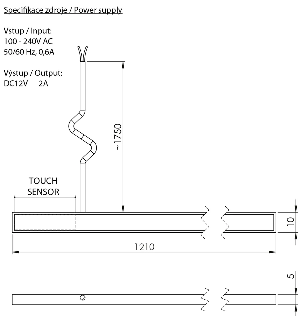 Sapho Sapho, LOREA LED pásik 121cm, 1,2W, studená biela, LED125