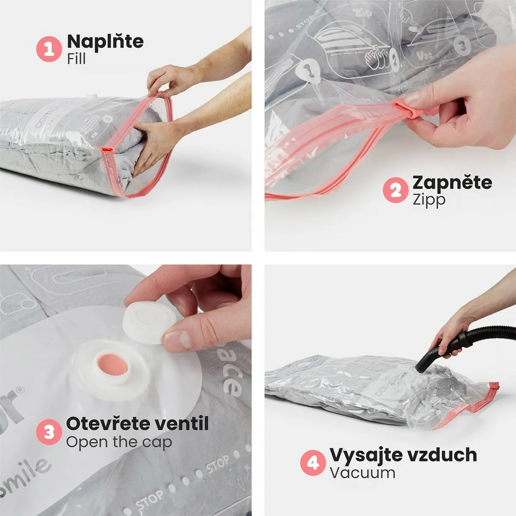 Sada vákuových vreciek Aspispace 6 ks, 3x M + 3x L