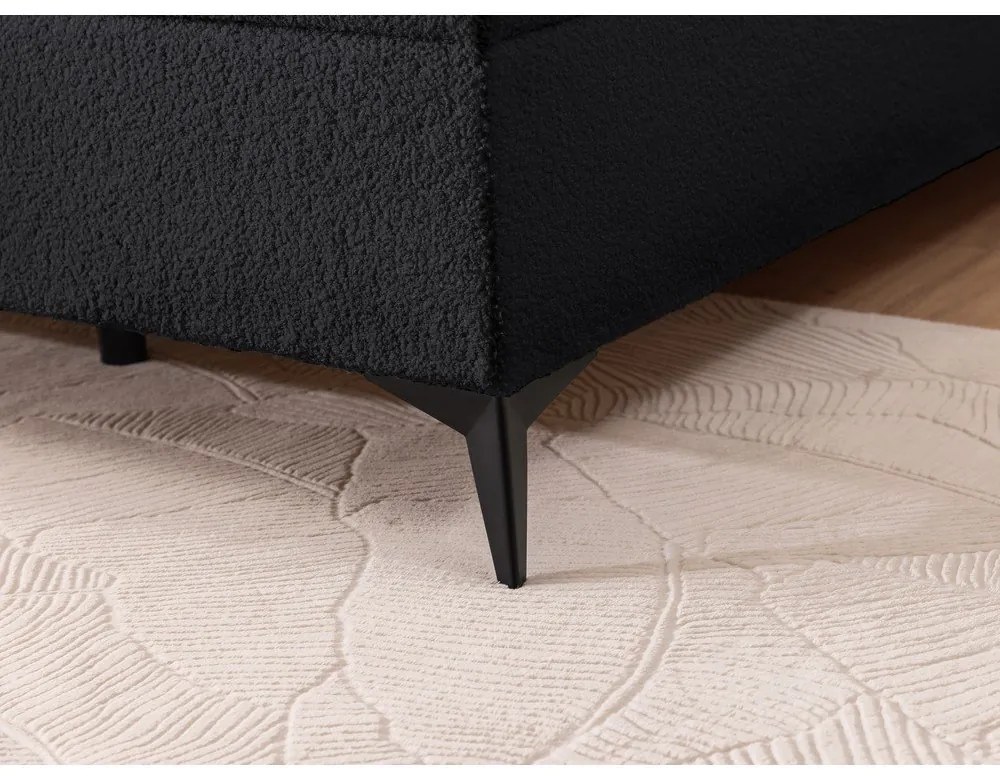 Čierna boxspring posteľ s úložným priestorom 160x200 cm Ornes – Ropez