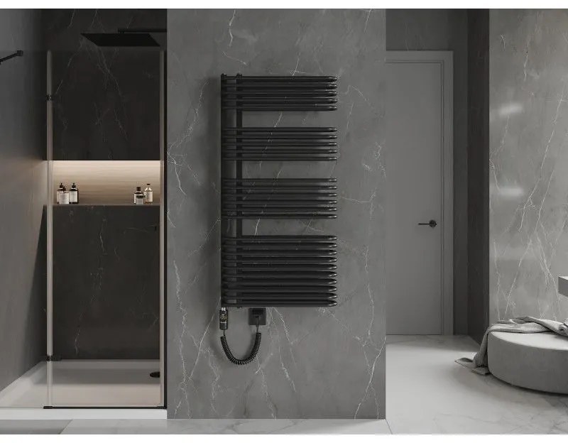 Mexen Amor, elektrické vykurovacie teleso 1200x600 mm + vykurovacia tyč 900 W, čierna, W120-1200-600-2900-70