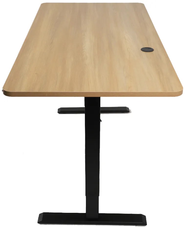 Výškovo nastaviteľný elektrický stôl BestBerg BBAT-16BWD / rozmer 160x80 cm / výška 85-130 cm / čierna/drevo