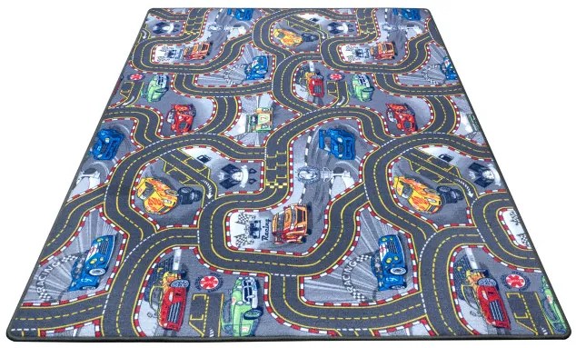 Koberec Hanse Home Play Race Track sivý / viacfarebný