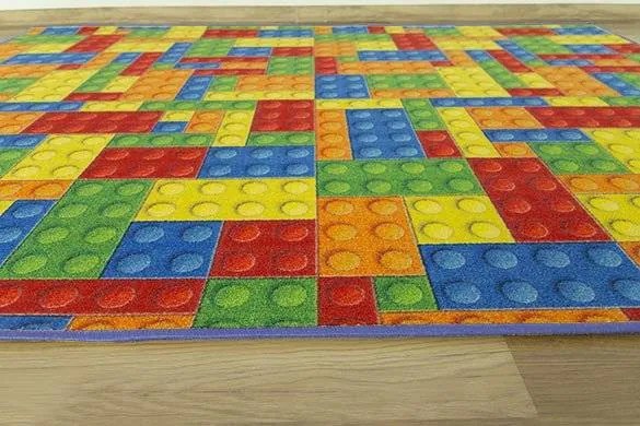 Detský koberec kocky lego viacfarebný