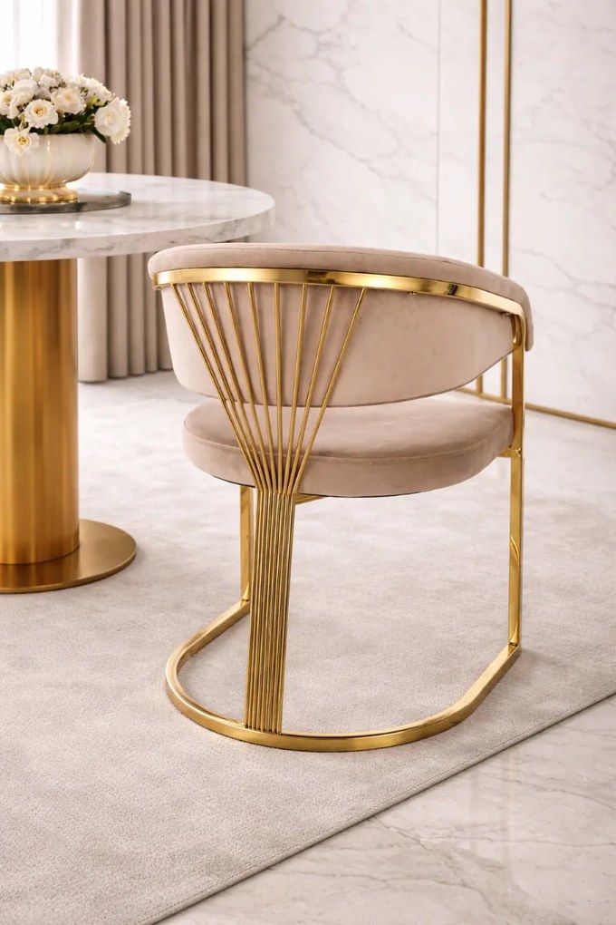 JEDÁLENSKÁ STOLIČKA ALAIN BÉŽOVÁ + ZLATÁ