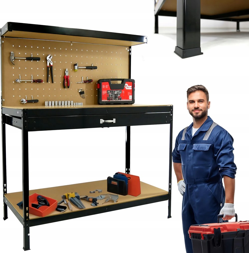 CH Pracovný stôl do dielne so zásuvkou Tosca