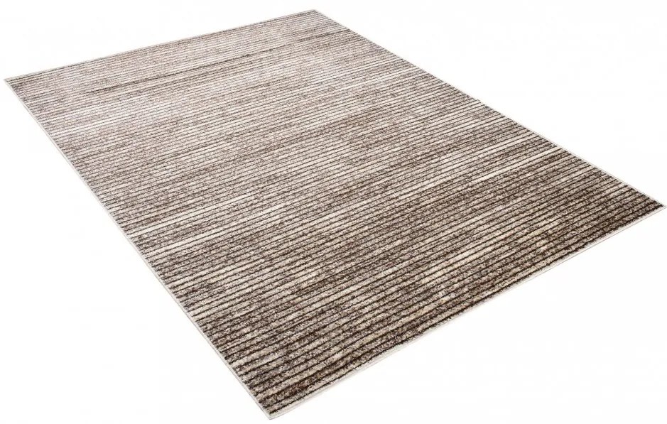 Moderný koberec v hnedých odtieňoch s tenkými pruhmi Šírka: 80 cm | Dĺžka: 150 cm
