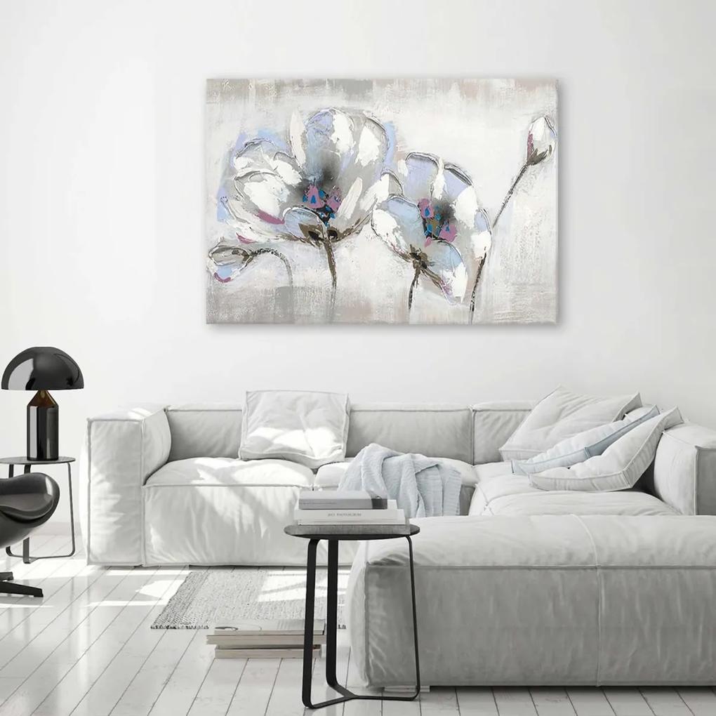 Obraz na plátně, Bílé květy jako malované - 120x80 cm