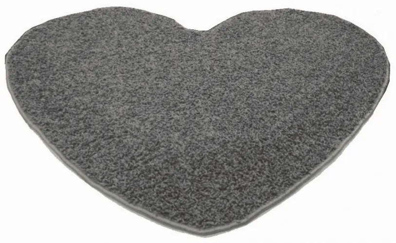 Vopi, Kusový koberec Color Shaggy šedý srdca, 120x120, šedá, obývacia izba