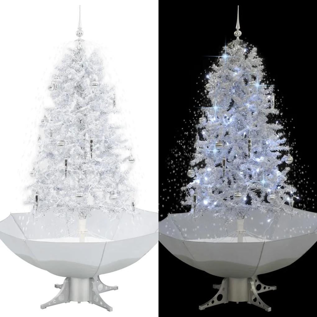 Snežiaci vianočný stromček dáždnikovým podstavcom  biely 170 cm 284336