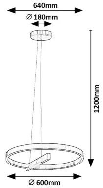 Rabalux 72222 - LED Luster na lanku THRAC LED/34W/230V matný chróm