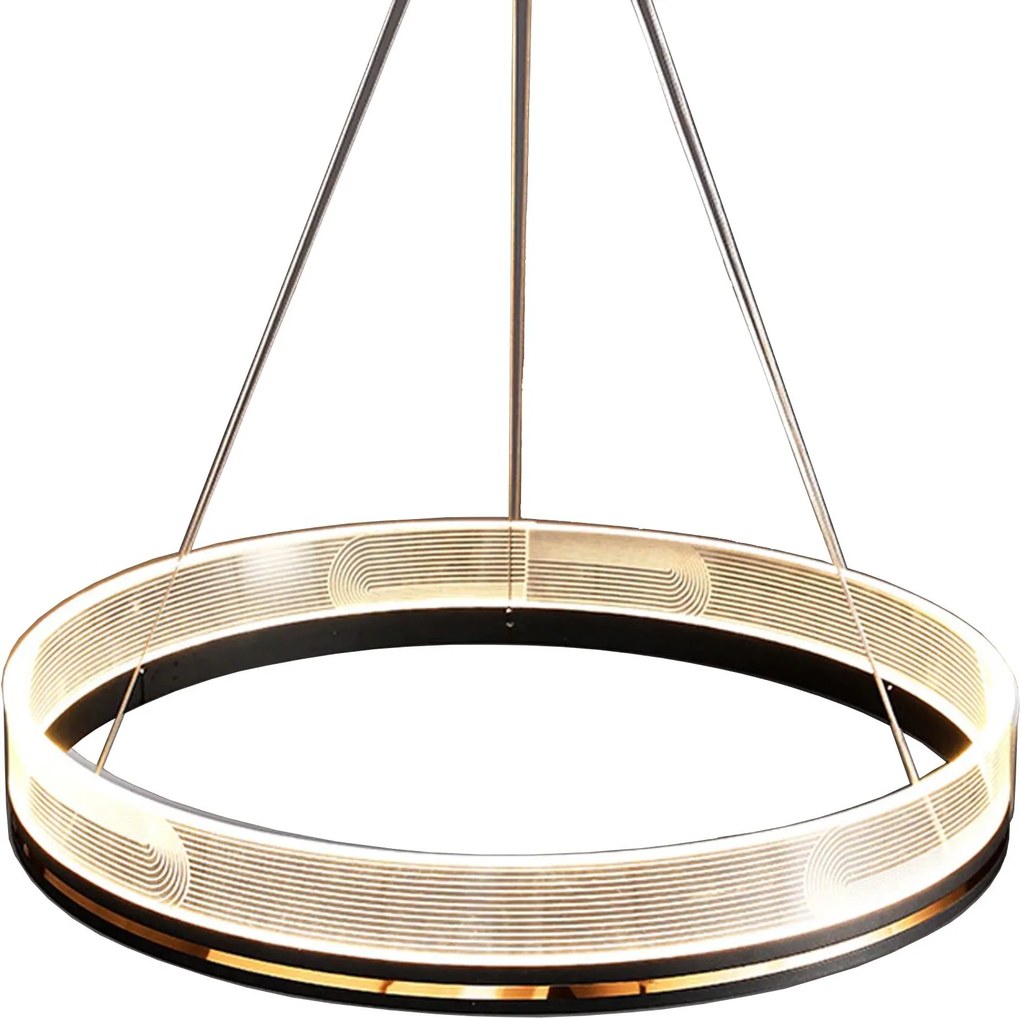 Toolight Toolight, LED závesné svietidlo 60cm APP1192-CP, čierna-zlatá, OSW-40023