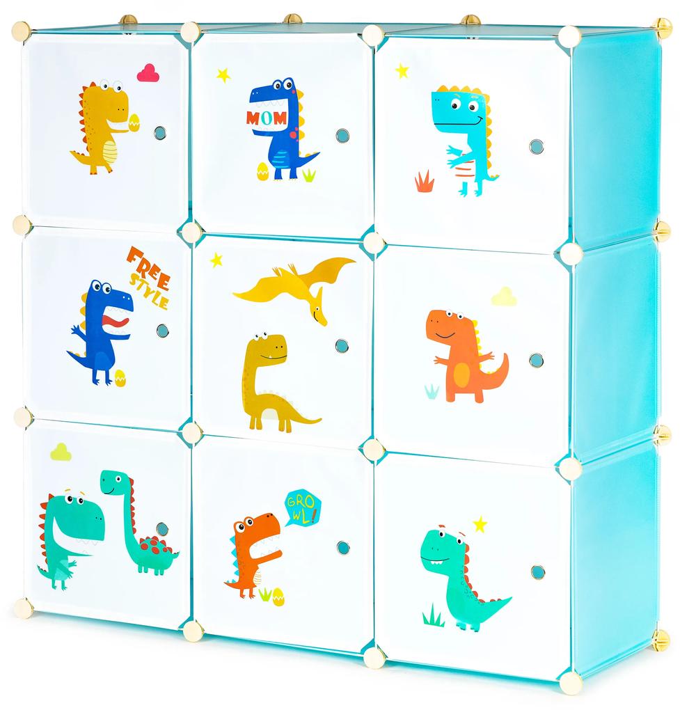 Detská modulová skrinka s 9 policami Dino