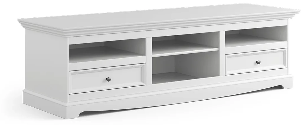 PROXIMA.store - Rustikálny veľký TV stolík - BELLUNO ELEGANT FARBA: biela