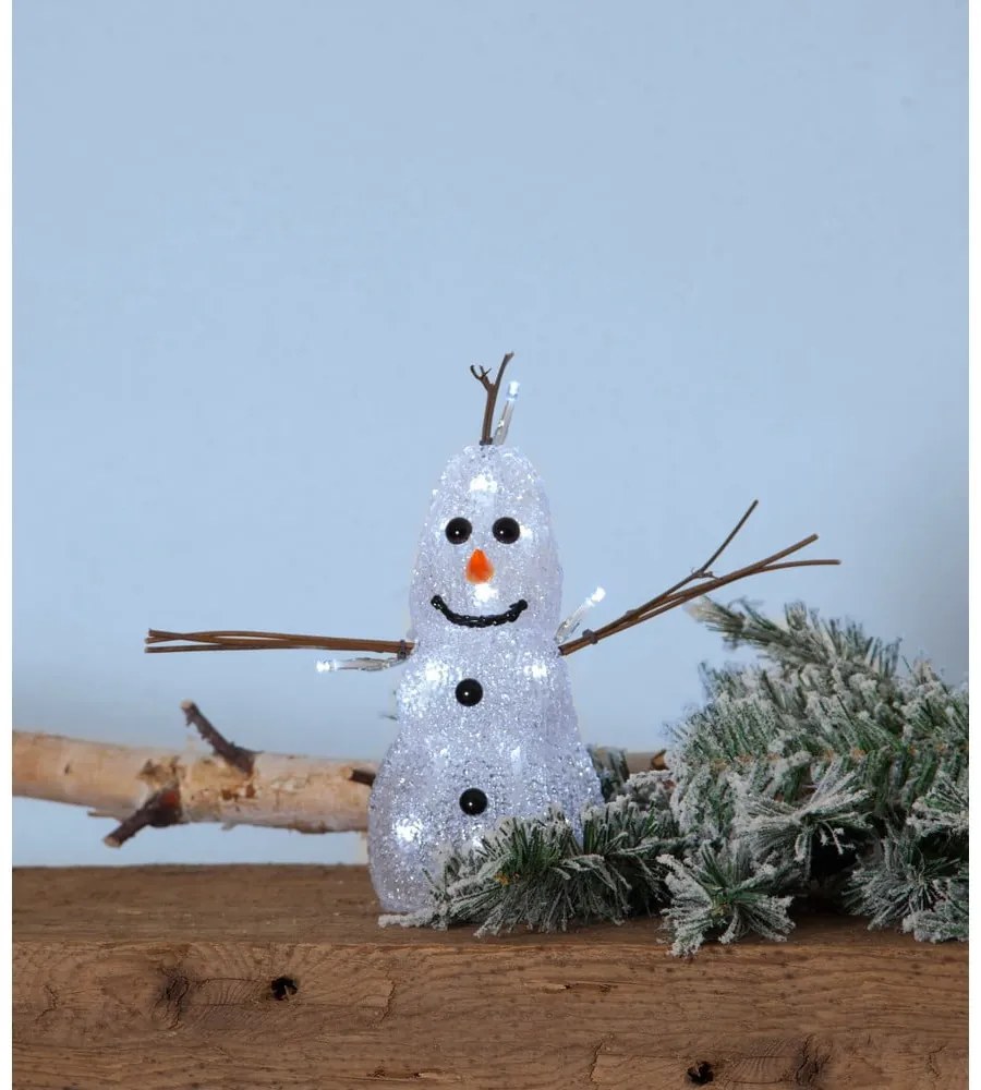 Biela vianočná svetelná dekorácia Crystal Snowman – Star Trading