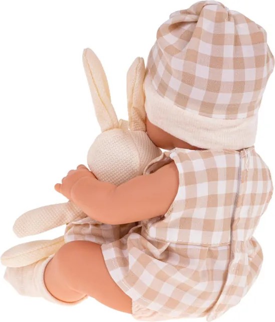 Bábika Lovely Baby s košíkom a zajačikom béžová