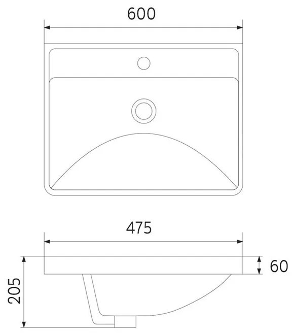 Mereo, Siena, kúpeľňová skrinka s keramickým umývadlom 61 cm, biela , antracit , čierna, MER-CN430