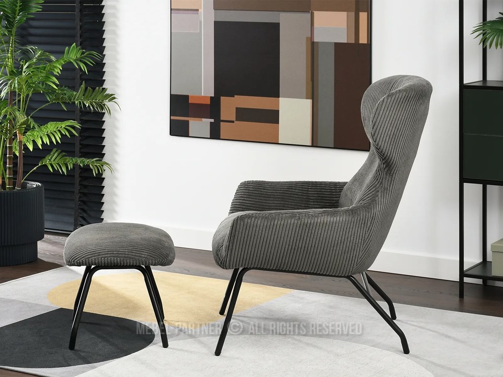 Kreslo Condor (grafit + čierna). Akcia -20%. Vlastná spoľahlivá doprava až k Vám domov. 1109986