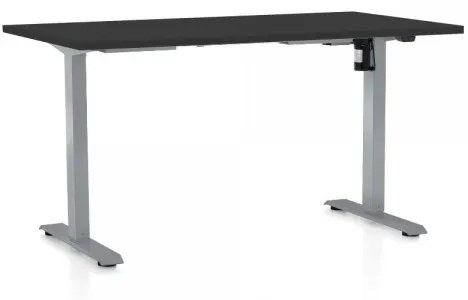 Výškovo nastaviteľný stôl OfficeTech A, 120 x 80 cm, šedá podnož