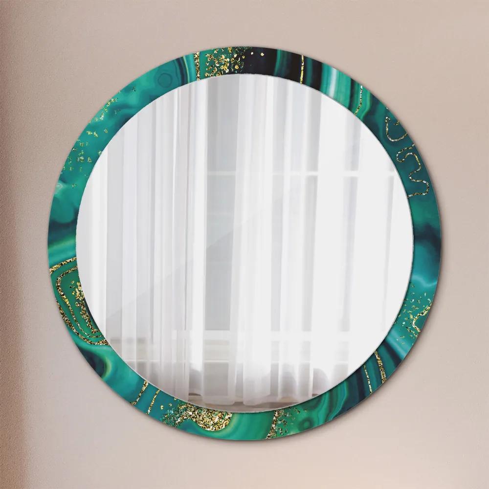 Okrúhle ozdobné zrkadlo Smaragdový mramor fi 100 cm