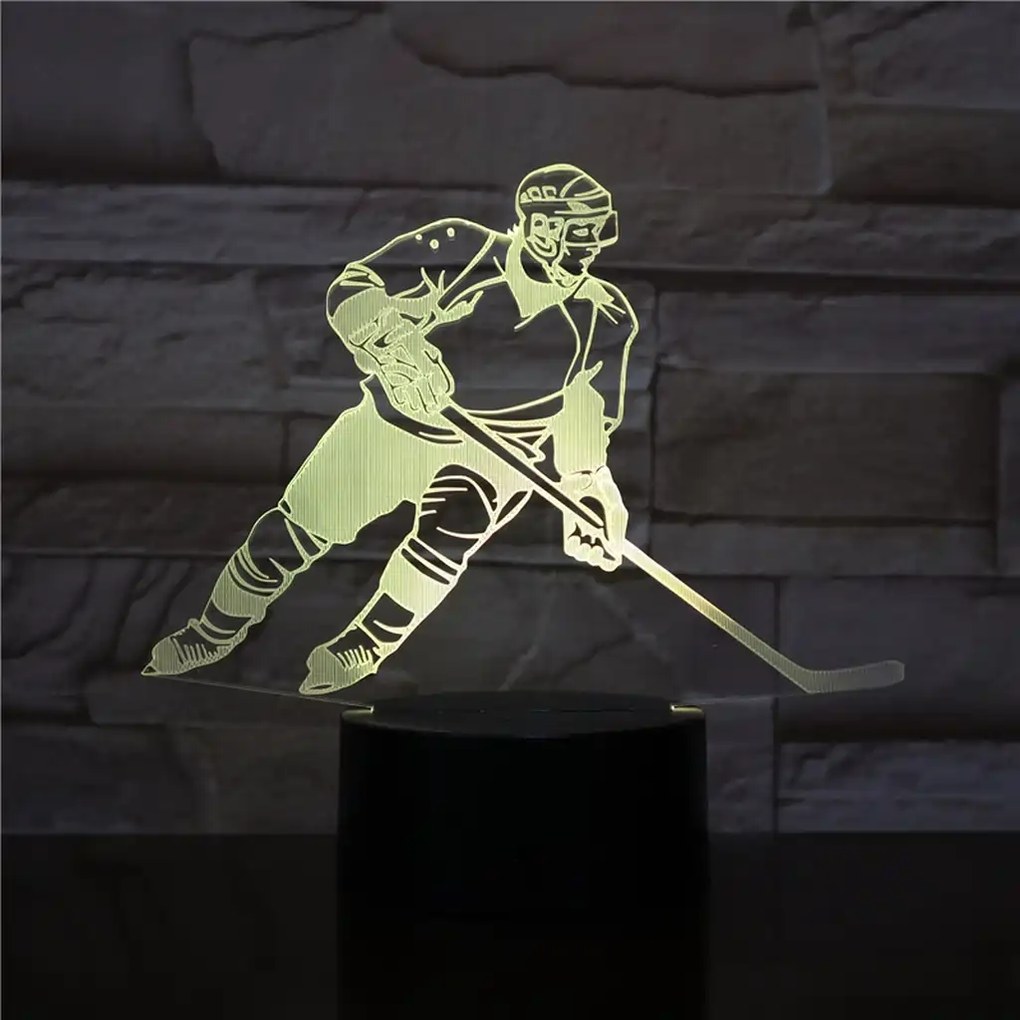 3Dmix 3DL-CRK038 – 3D LED nočná lampa - Hokejista (Crack základňa)