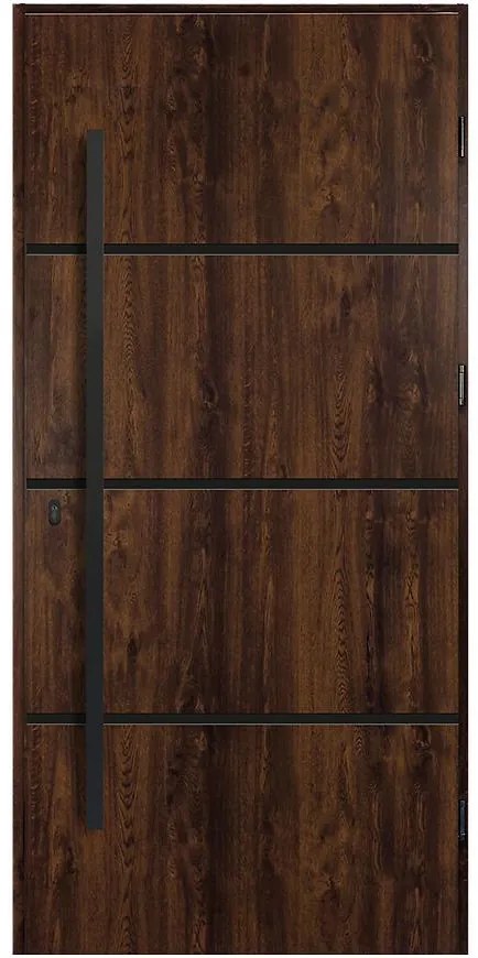 Dvere vchodové Fobos 90P ořech