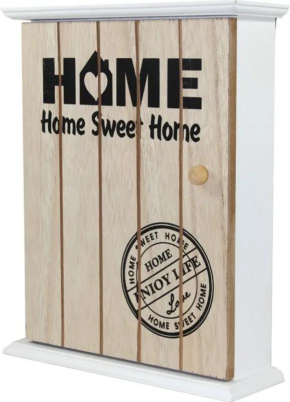 Krabička na kľúče drevená Home 27,5x22,5x7cm