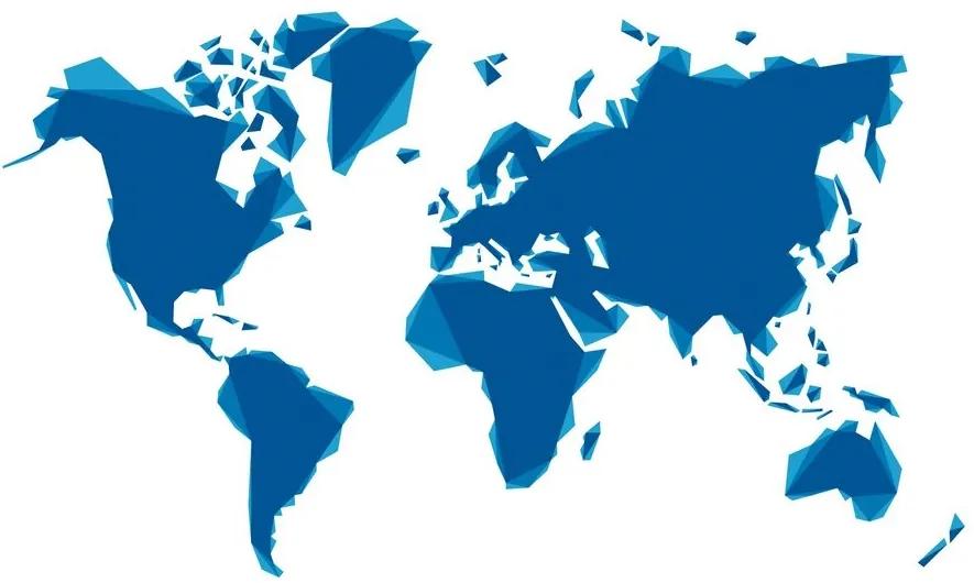 Samolepiaca tapeta modrá abstraktná mapa sveta - 375x250