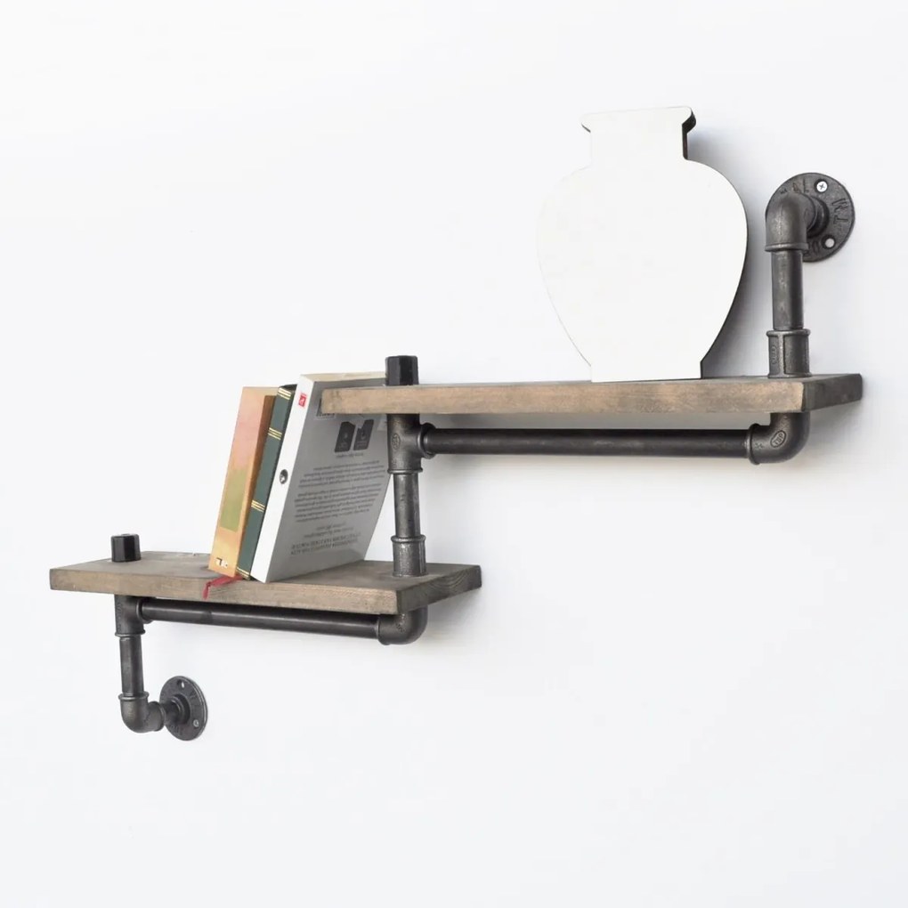 Nástenná polica BoruRaf XII smrek/čierna