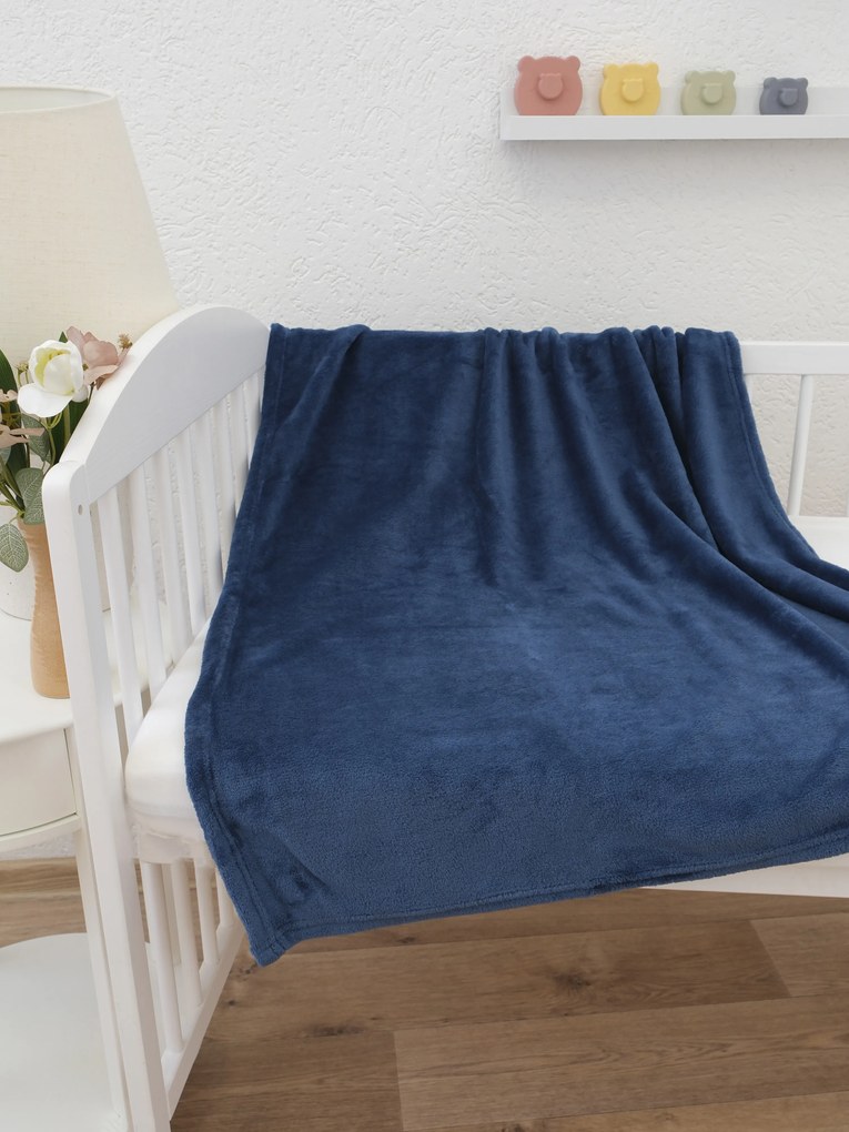 Detská deka do postieľky mikroplyš Exclusive 80 × 100 cm – Laura námornícka modrá
