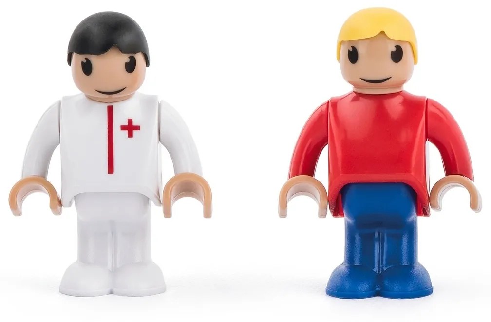 Woody Autíčko Ambulancia s panáčikmi k vláčikodráhe, žltá