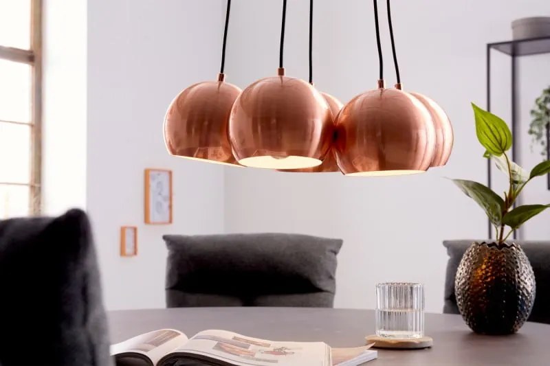 Závesné svietidlo Perlotta 5 meď