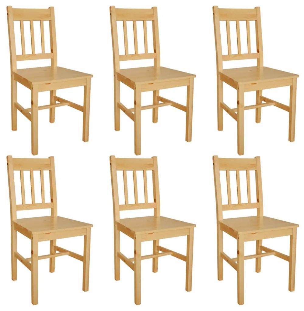 Jedálenské stoličky 6 ks, borovicové drevo