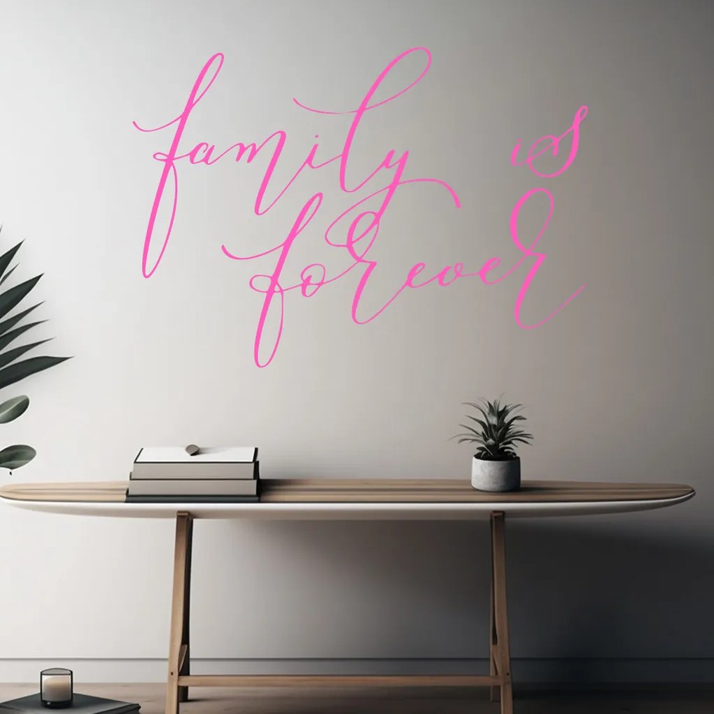Veselá Stena Samolepka Family is forever Farba: modrá, Veľkosť: 40 x 29 cm