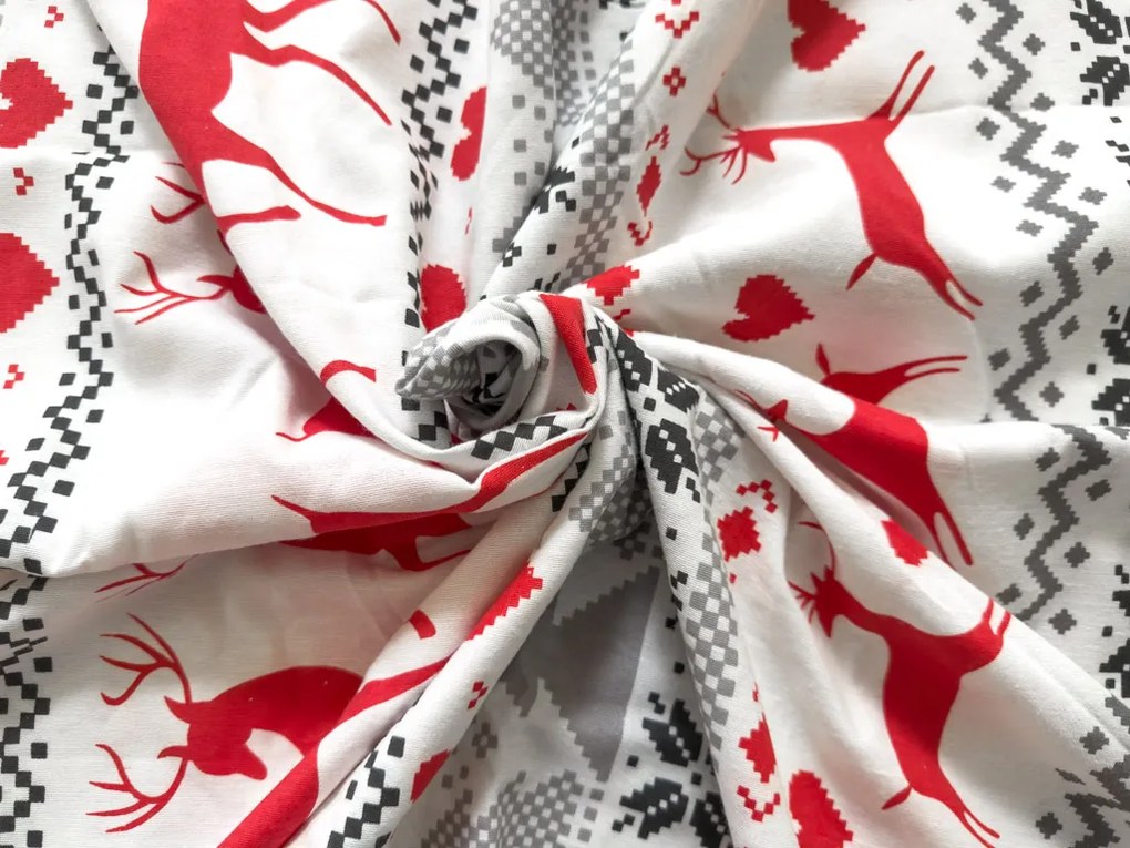 Flanelové obliečky DEER DREAMS biele Rozmer obliečky: 2 ks 70 x 90 cm | 200 x 220 cm