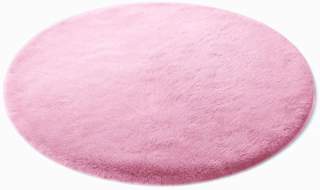 Ružový okrúhly koberec Rabbit Rozmer: 90 cm