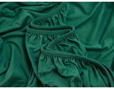 MKLuzkoviny.cz Jersey plachta s lycrou Deluxe 200 × 200 cm – tmavo zelená