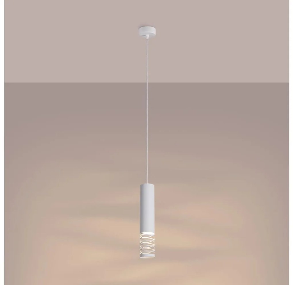 Sollux SL.1686 - Luster na lanku LAMI 1xGU10/10W/230V biela