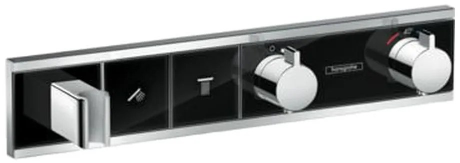 Hansgrohe RainSelect, termostatická sprchová batéria pod omietku, na 2 výstupy, čierna/chrómová, HAN-15355600