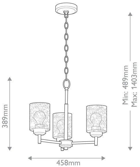 Kichler KL-WINSLOW3-NBR - Luster na reťazi WINSLOW 3xE27/60W/230V mosadz
