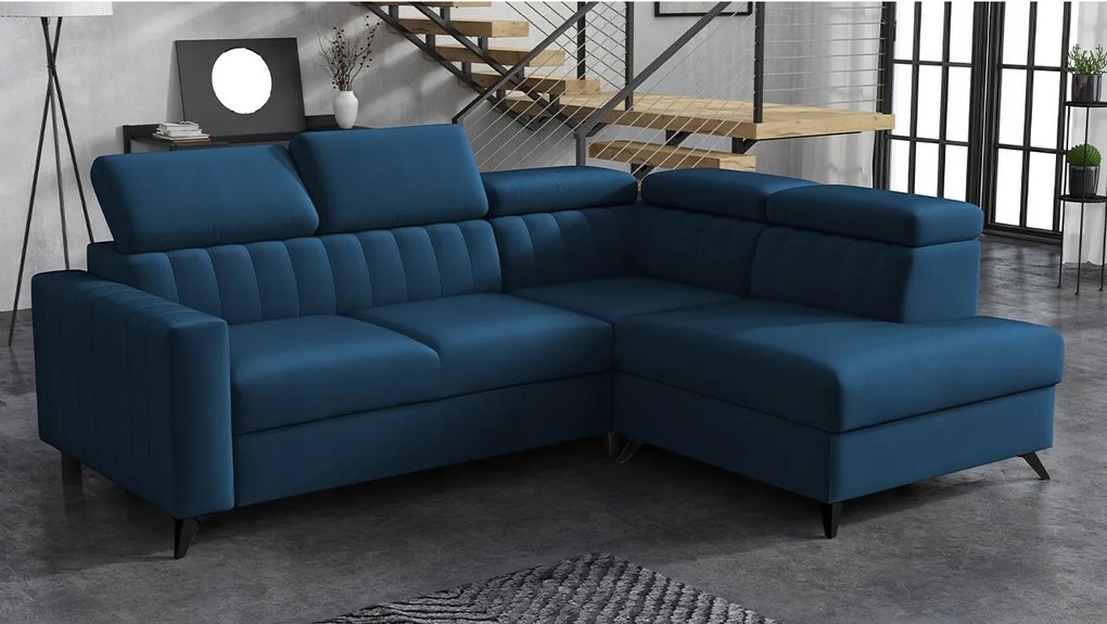 Rohová sedačka Laviosuna 2RRLXP (modrá) (s úl. priestorom) (p)