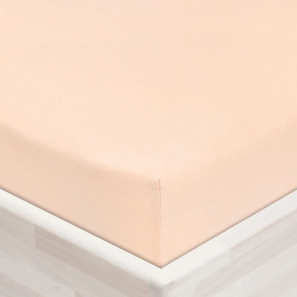 Jersey napínacie prestieradlo JR-021 Púdrové 180 x 200 - výška 20 cm