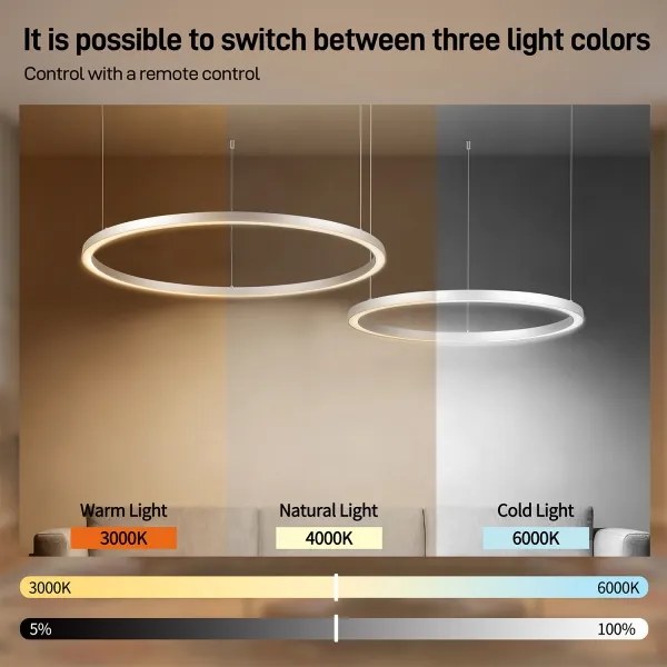 Brilagi - LED stmievateľný luster na lanku PORTOFINO LED/98W/230V strieborná + DO