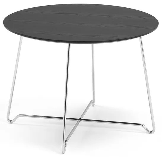 Kaviarenský stolík IRIS, výška 510 mm, chróm / čierna