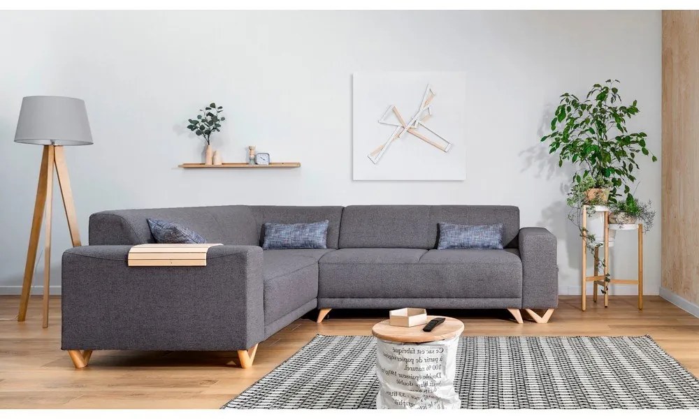 Sivá rozkladacia/s úložným priestorom rohová pohovka (ľavý roh/do L) Classy Sophie – Miuform
