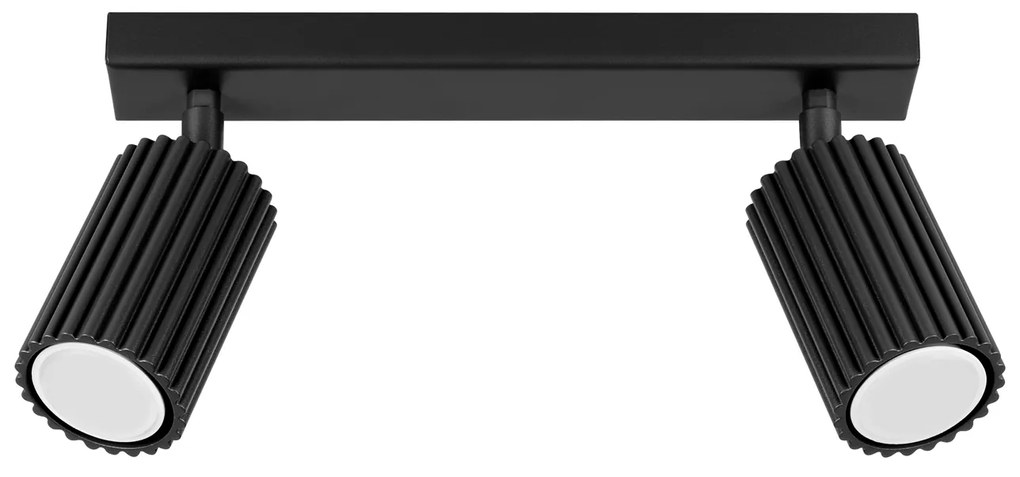 Bodové svietidlo Karbon, 2x čierne kovové tienidlo, (možnosť polohovania)
