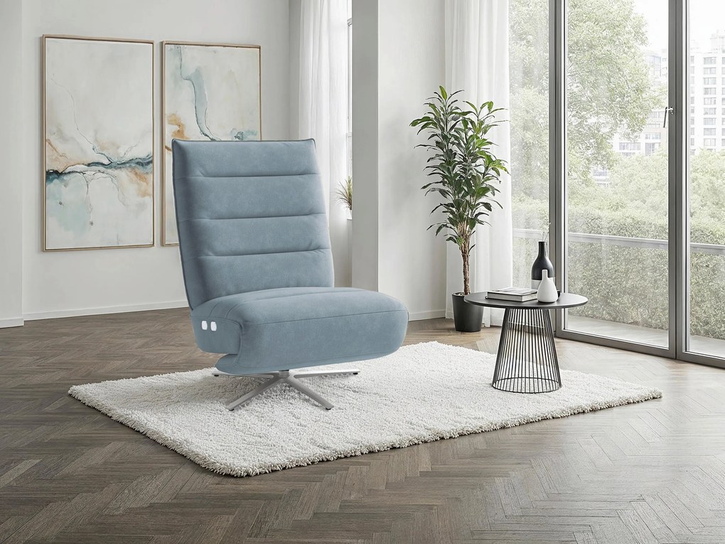 XXXLutz RELAXAČNÉ KRESLO, textil, svetlomodrá Sit & More - Online Only obývacie izby - 000144038054