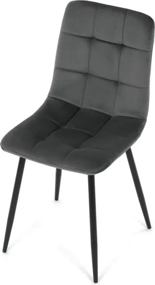 Jedálenská stolička zamatová, sivá CT-281 GREY4